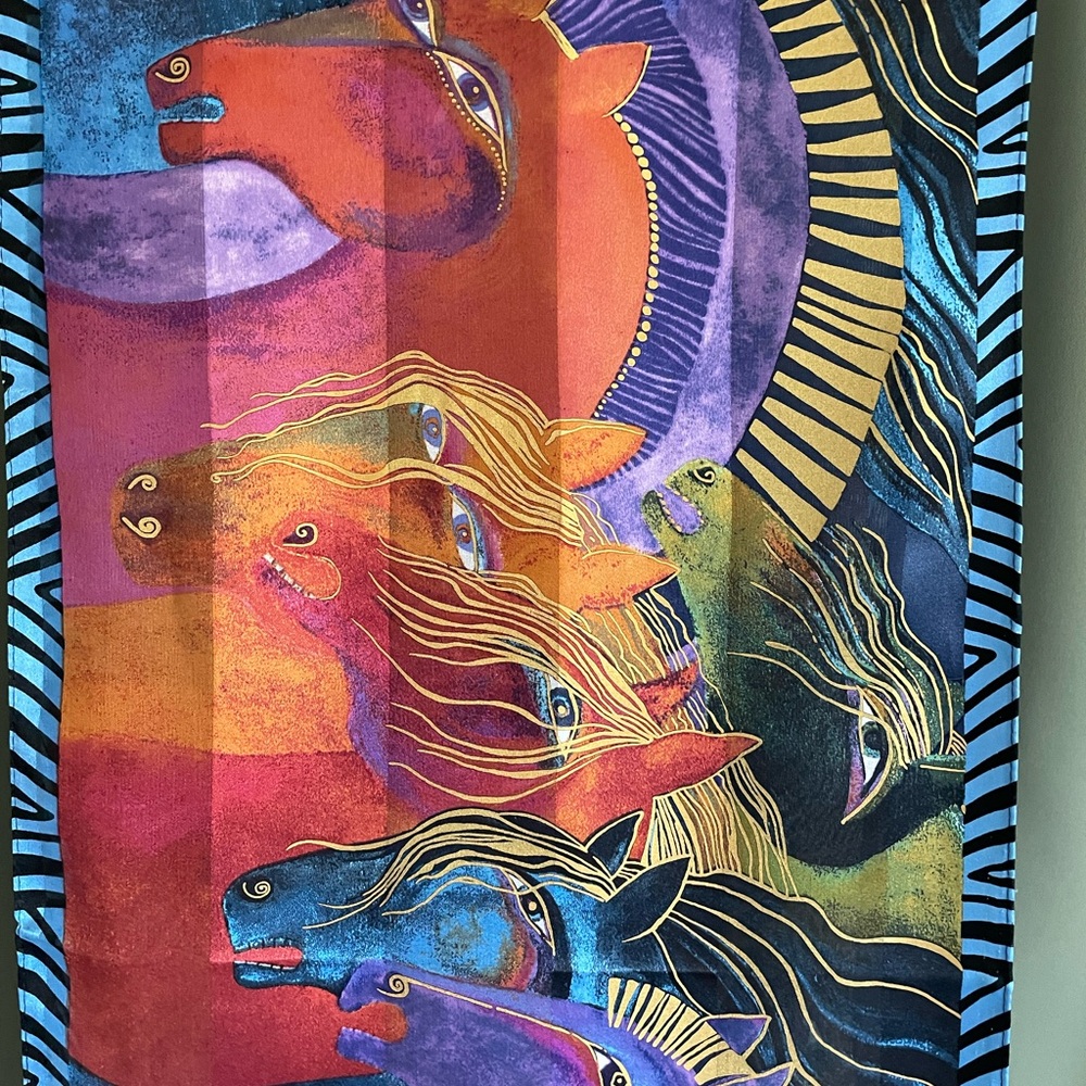 Laurel Burch Happy Horses scarf